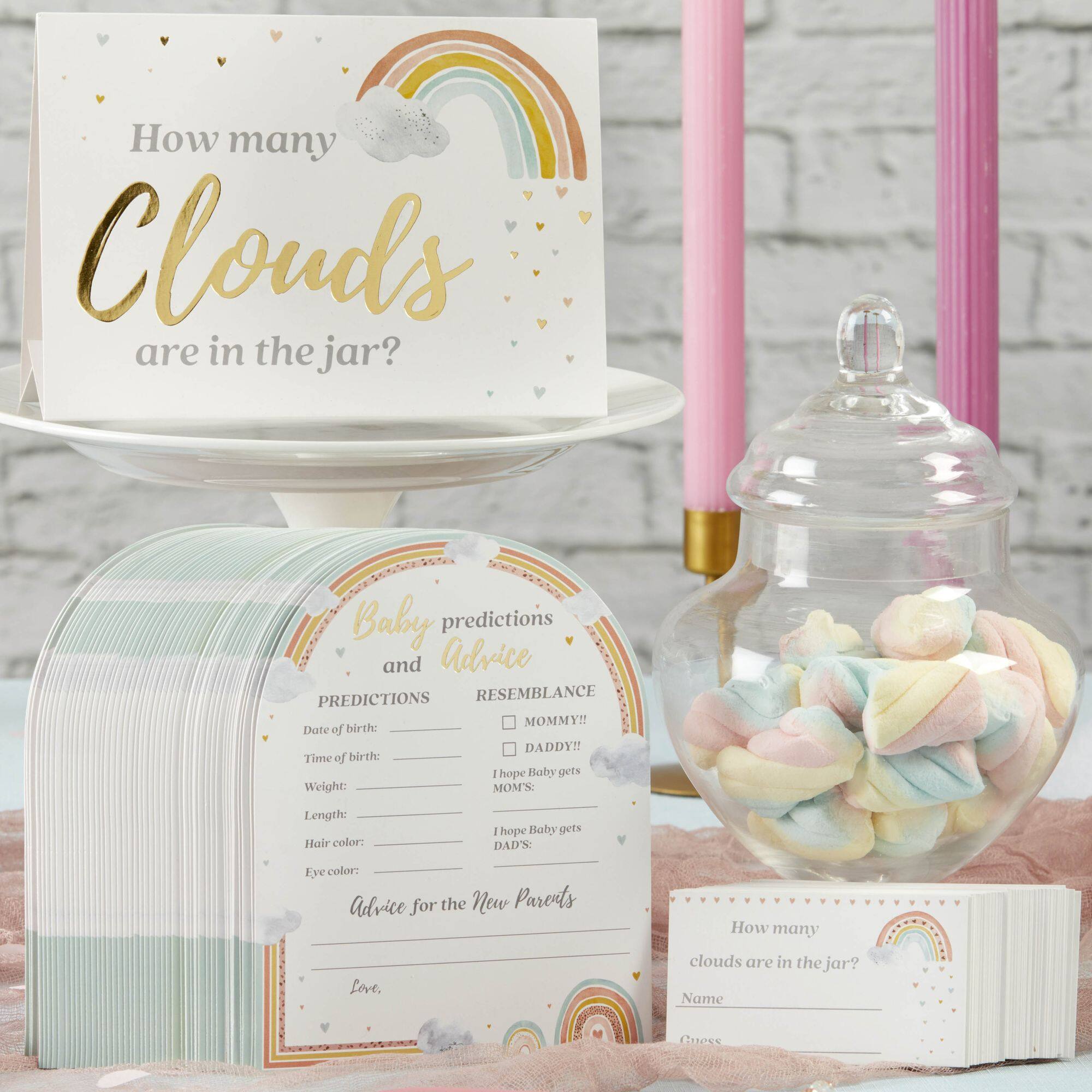 Kate Aspen Boho Rainbow Baby Advice Card & Baby Shower Game Set